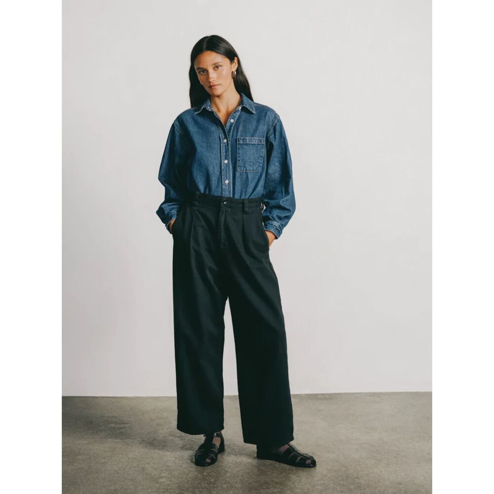 Ozma Field Pant, Tencel Bull Denim, Ink Black Size Small